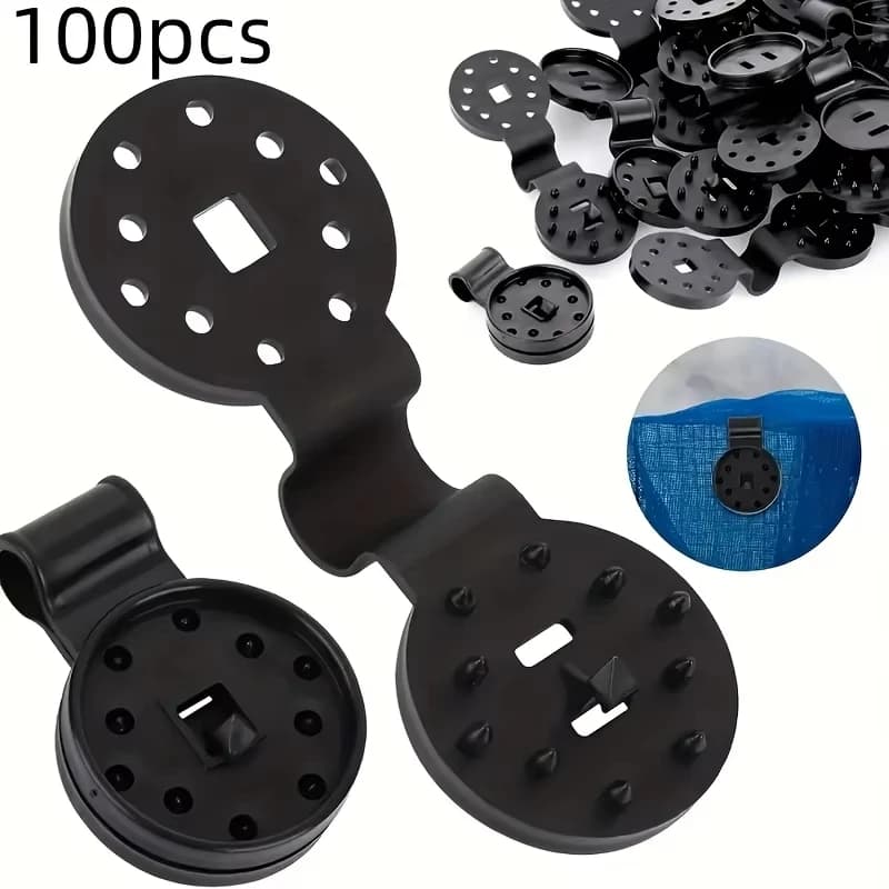 100pcs Black Shade Cloth Clips - Durable PP Plastic Clips for Securing Sun Shade Net, Patio Mesh Tarp, Garden Shade Cover