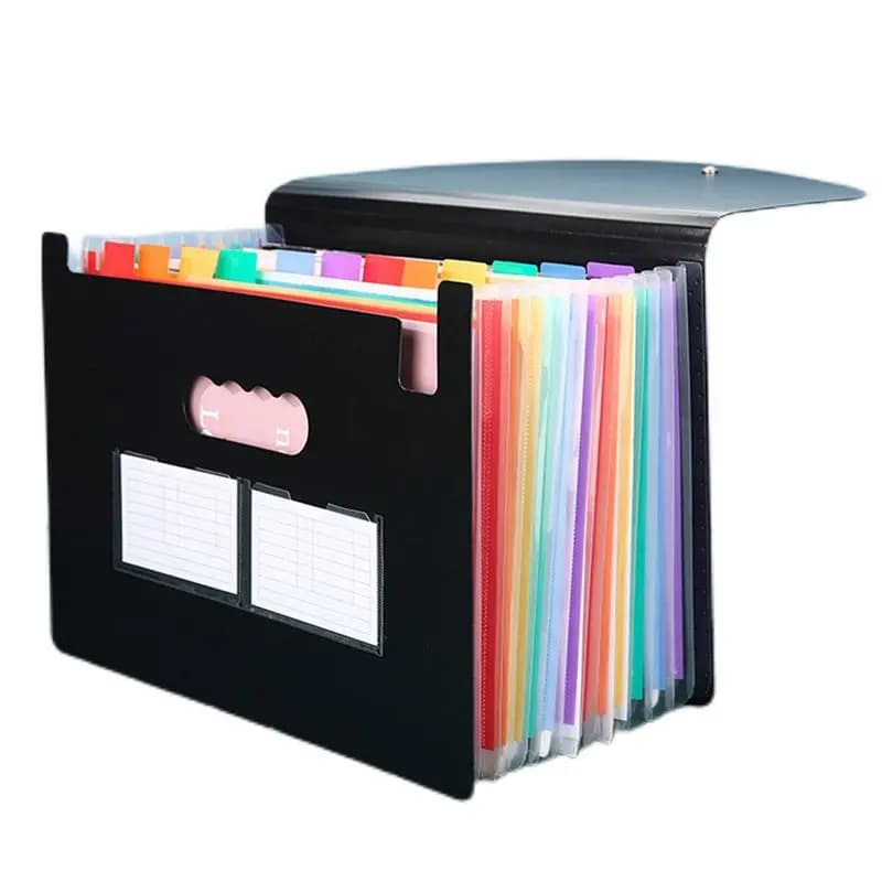 Cartella Portadocumenti Espandibile a 13 Tasche, Organizzatore in PP con Supporto - AT36