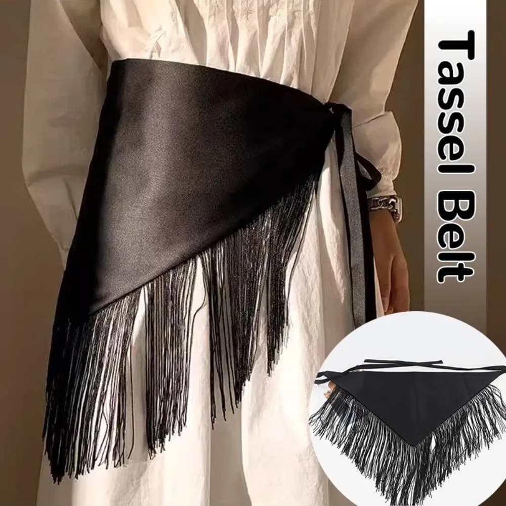 Cintura larga alla moda Cintura in vita Nappe a forma di triangolo Sciarpa per fianchi Cintura da ballo Donna