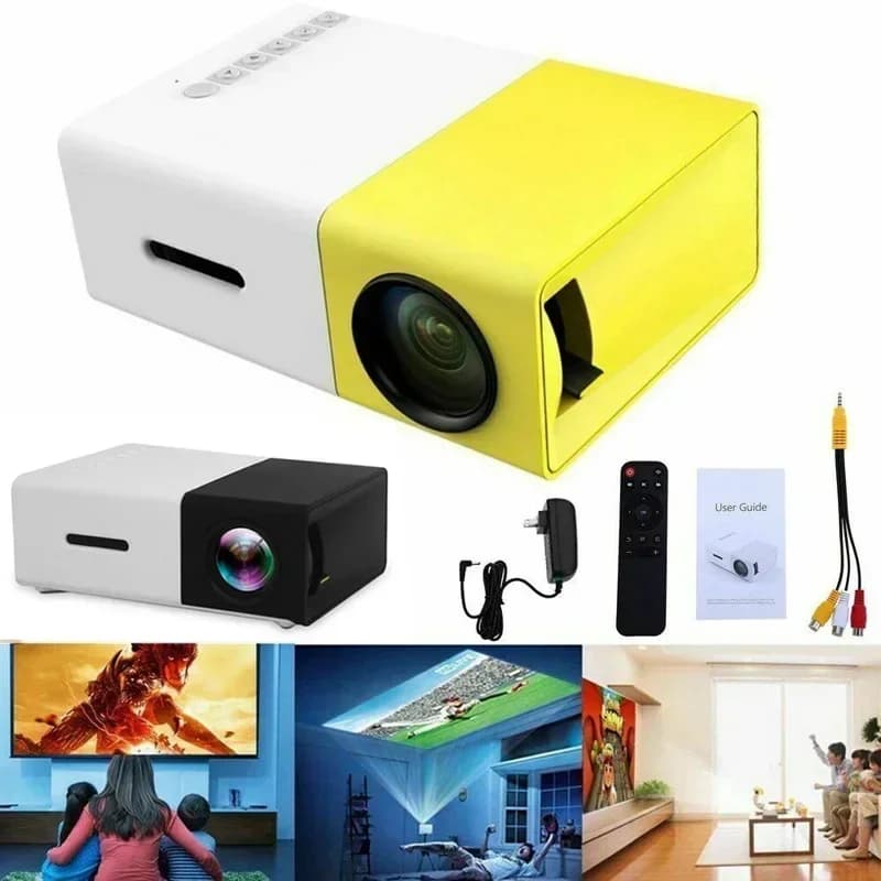 New YG300 Pro LED Mini Projector 480x272 Pixels Supports HD 1080P HDMI-Compatible USB Audio Portable Home Media Video Player
