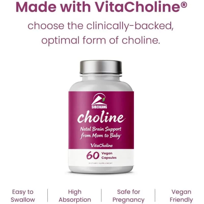 Prenatal Supplementation of Choline 550mg Capsules, Natural Vitamins for Women