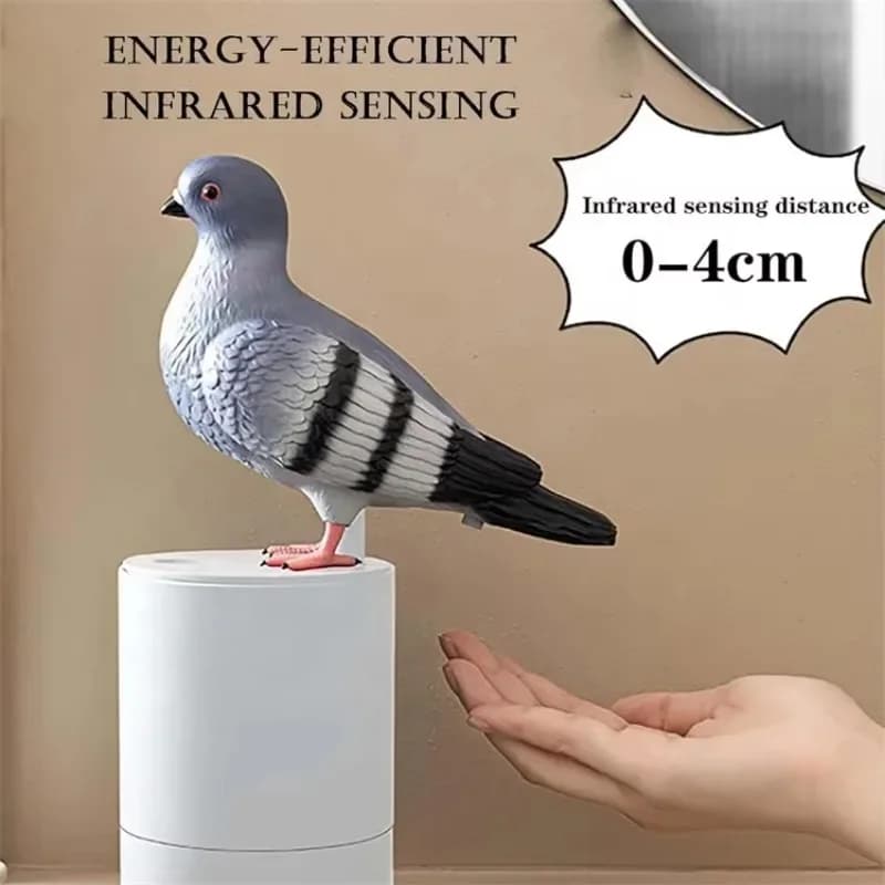 Moderno dispenser di sapone per piccioni in schiuma ABS da 300 ml Dispenser automatico di sapone per cacca di uccelli con senso a infrarossi per uso alberghiero