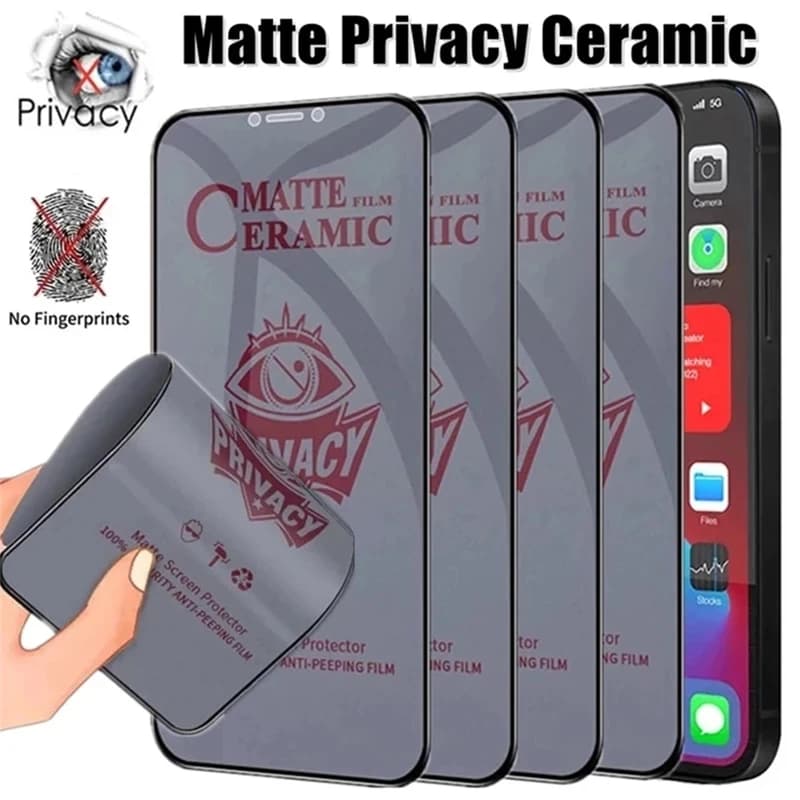 1-4 pezzi Proteggi schermo privacy in ceramica opaca per iPhone 17 Pro Max 16 15 14 13 12 11 Pellicola anti-spia per iPhone 7 8 Plus X XR XS