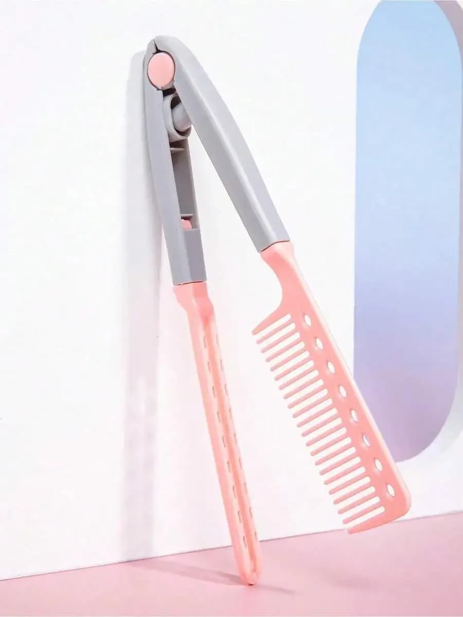 Pettine per lo styling dei capelli a doppia faccia a forma di V, resistente al calore, per stirare e arricciare