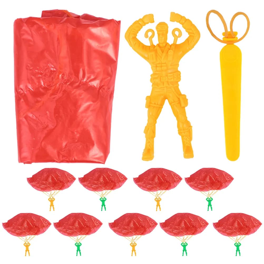10 Pezzi Paracadute per Bambini, Paracadute da Lancio Manuale per Esterni, Giocattolo Educativo Divertente per Bambini, Regalo per Bambini