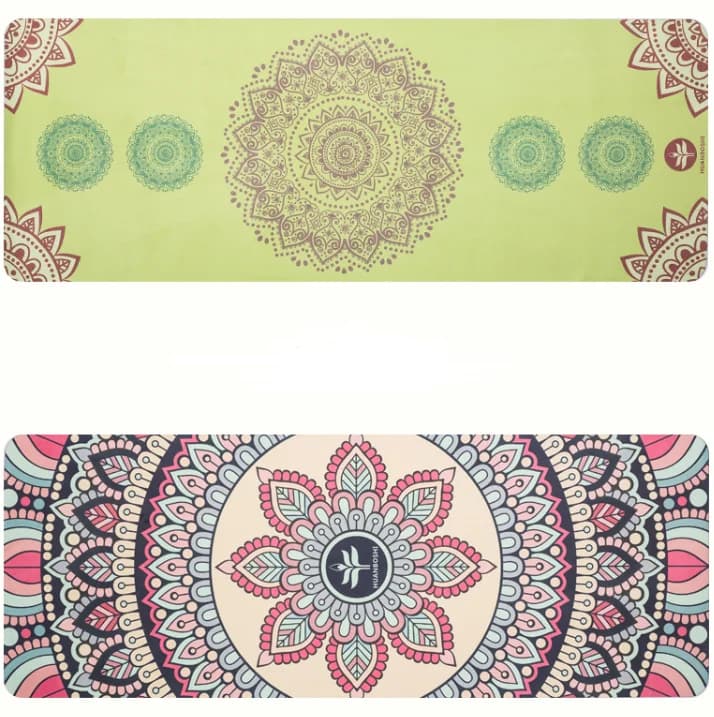 Eco Friendly Comfortable Natural Rubber Bottom Suede Surface Custom Printing Yoga Mat