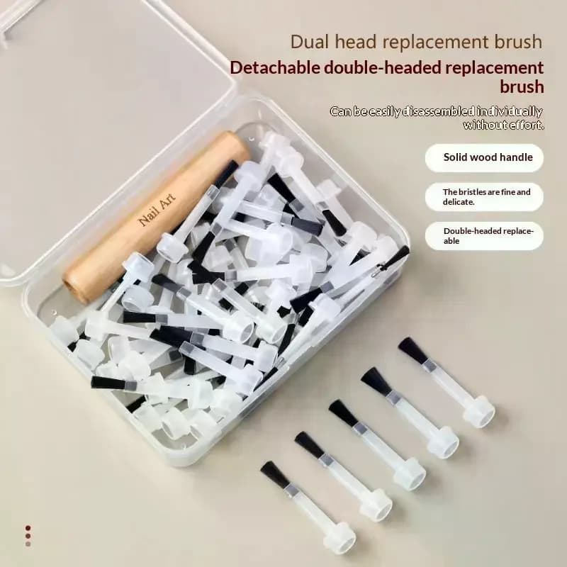 Professional Nail Art Brush Set Multi Functional Polish Detachable Wooden Grip Tools Accessories