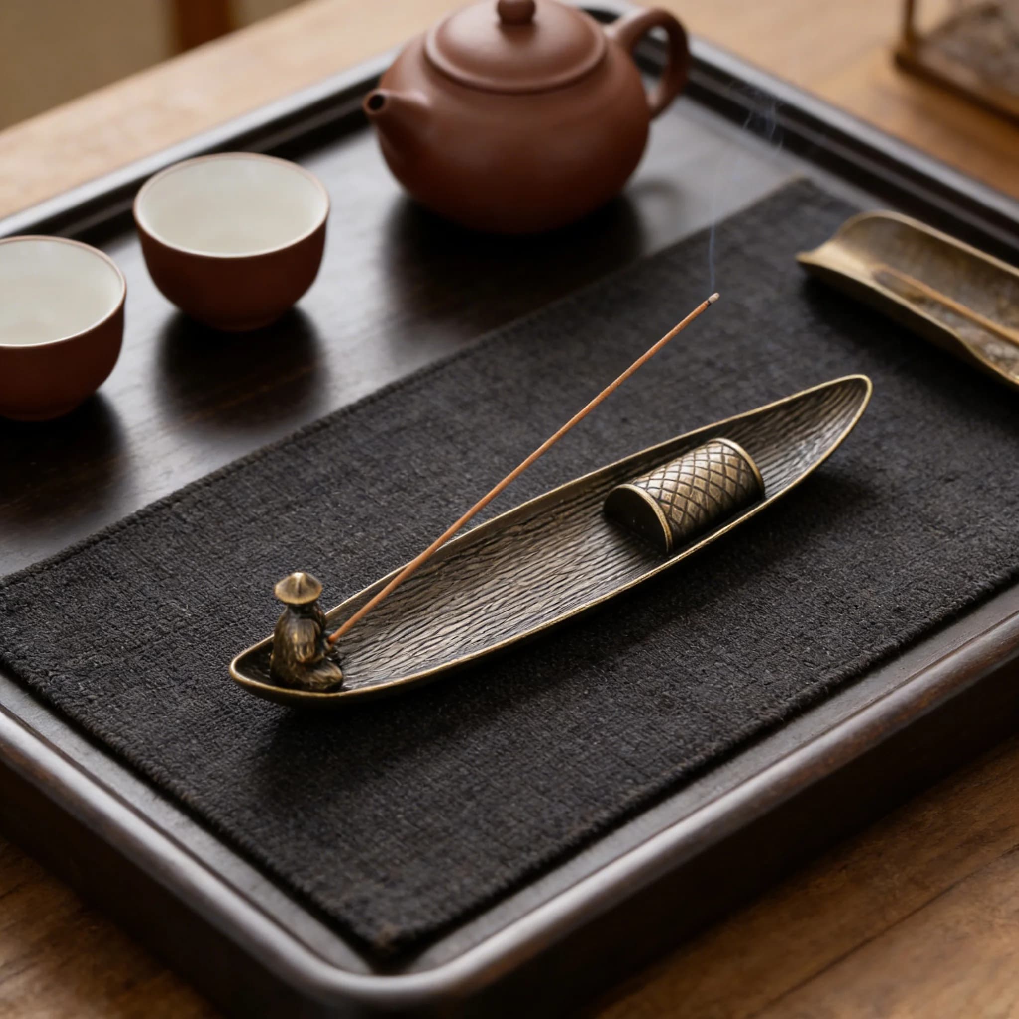 New 1PC Alloy Incense Burner Stick Holder Plate Buddhism Lotus Censer Nasturtium Bronze Incense Burner