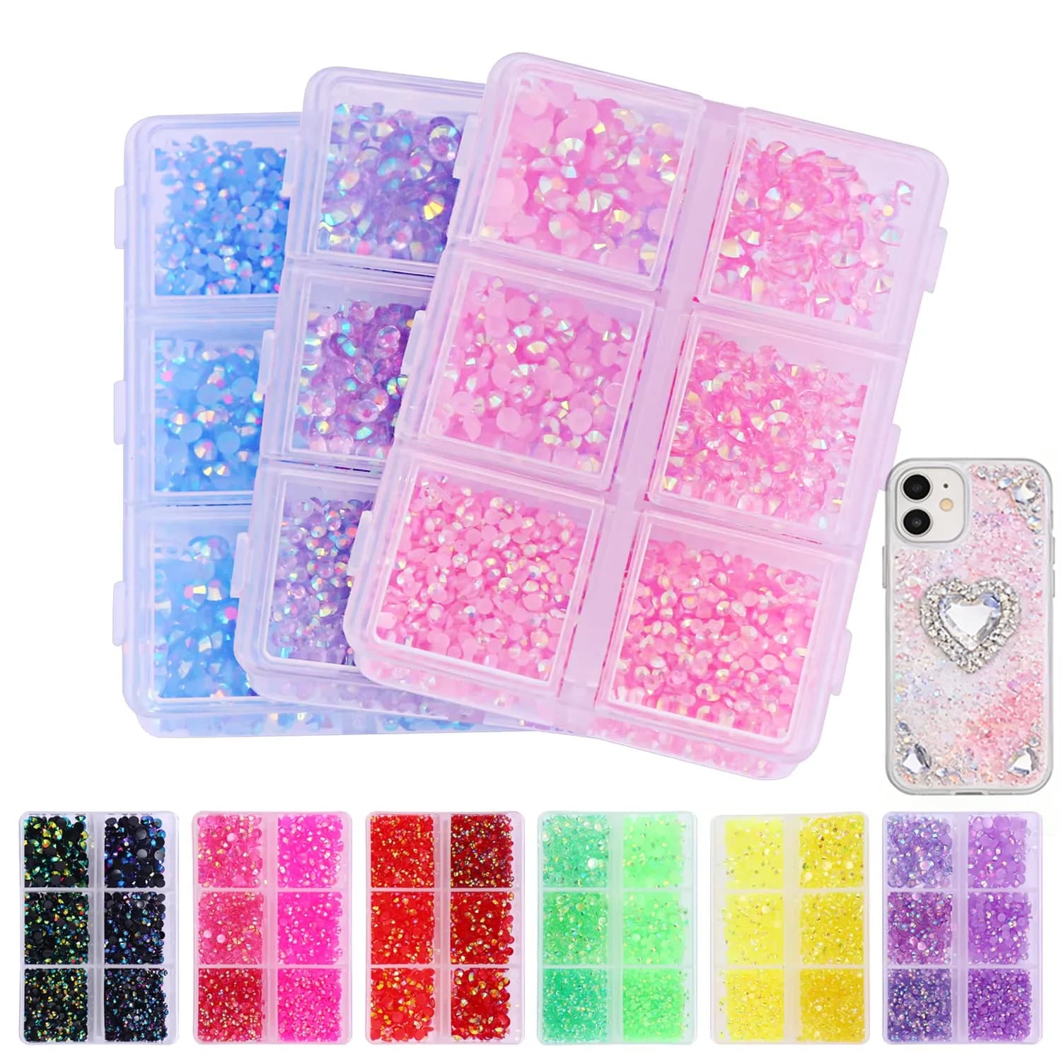 2700 pz/scatola 2/3/4mm AB Jelly Nail strass resina Flatback Clear Nail Gem Stone per accessori per la decorazione di Nail Art fai da te