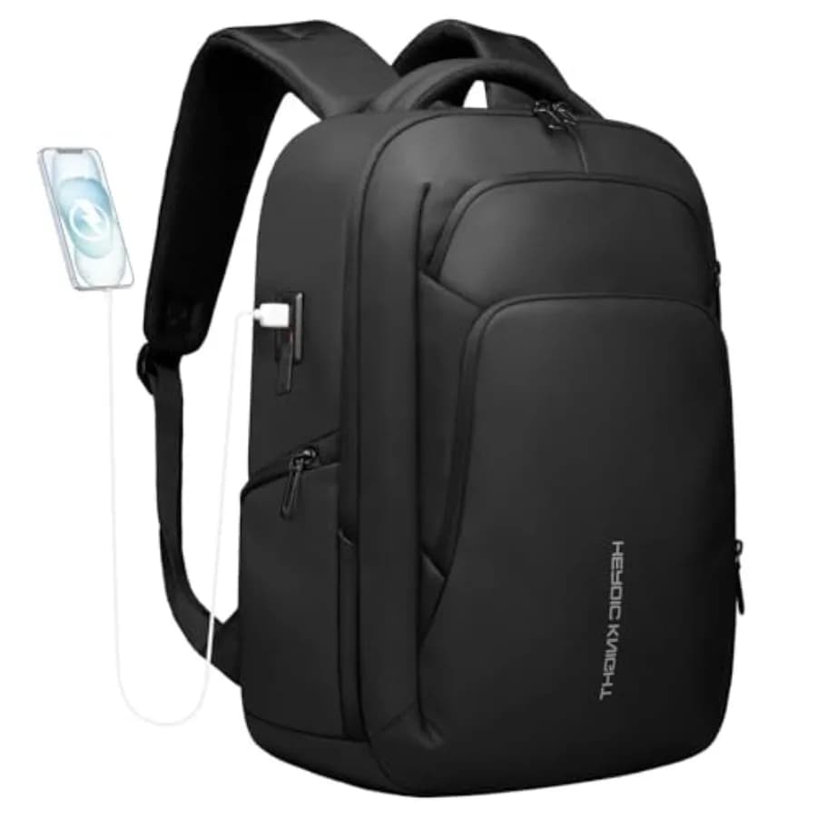 Zaino per Laptop da 17,3 Pollici per Uomo e Donna, Zaino da Viaggio da 30L Approvato per il Trasporto in Cabina, Zaino per Computer da Lavoro con Porte USB A e C