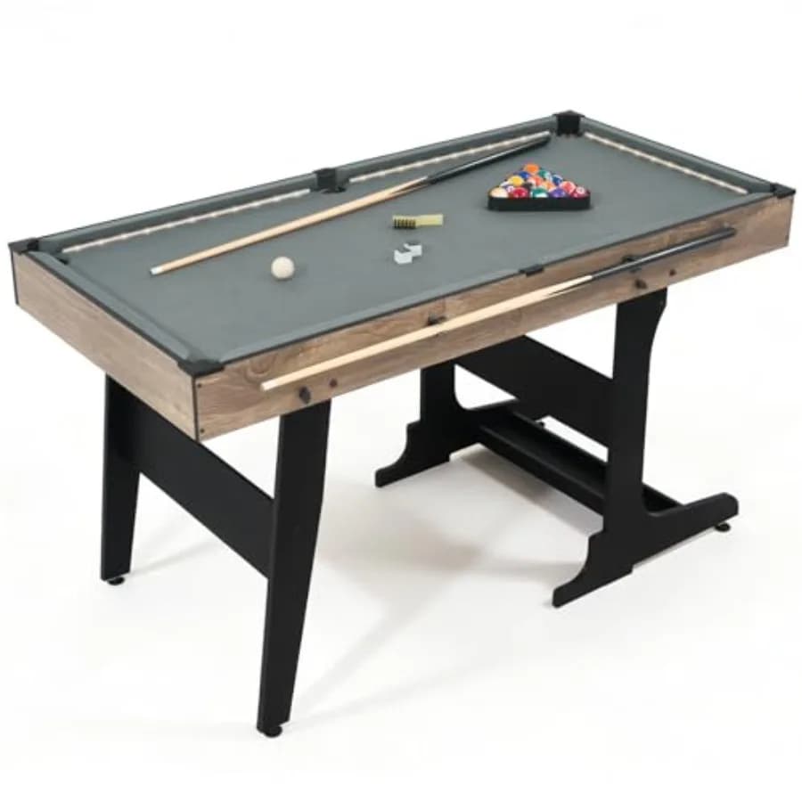 Tavolo da biliardo con palline, stecche, gesso, spazzola e triangolo - Tavolo da gioco compatto per interni, ideale per soggiorno e sala giochi