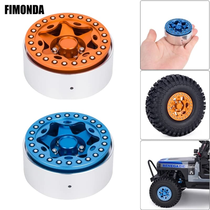 Cerchione Beadlock in lega di alluminio CNC da 1,9 '' per 1/10 RC Crawler Axial SCX10 TRX4 TRX6 D90 Redcat Gen8 D110 e Tamiya