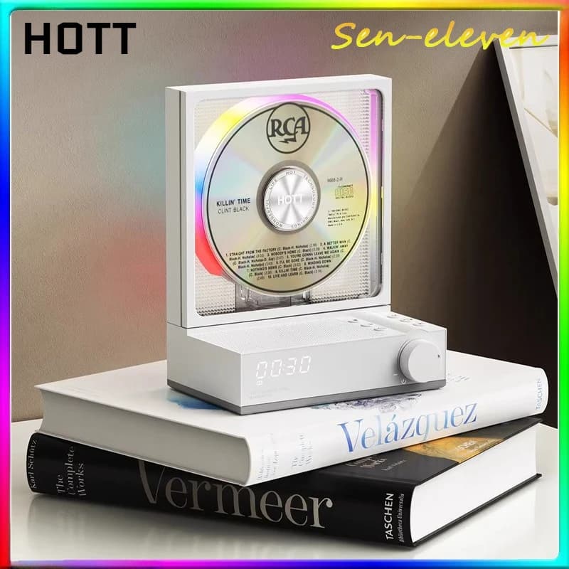 HOTT C229 Lettore CD Portatile con Altoparlante Bluetooth HiFi Tutto-in-Uno per Riproduzione Musicale Domestica