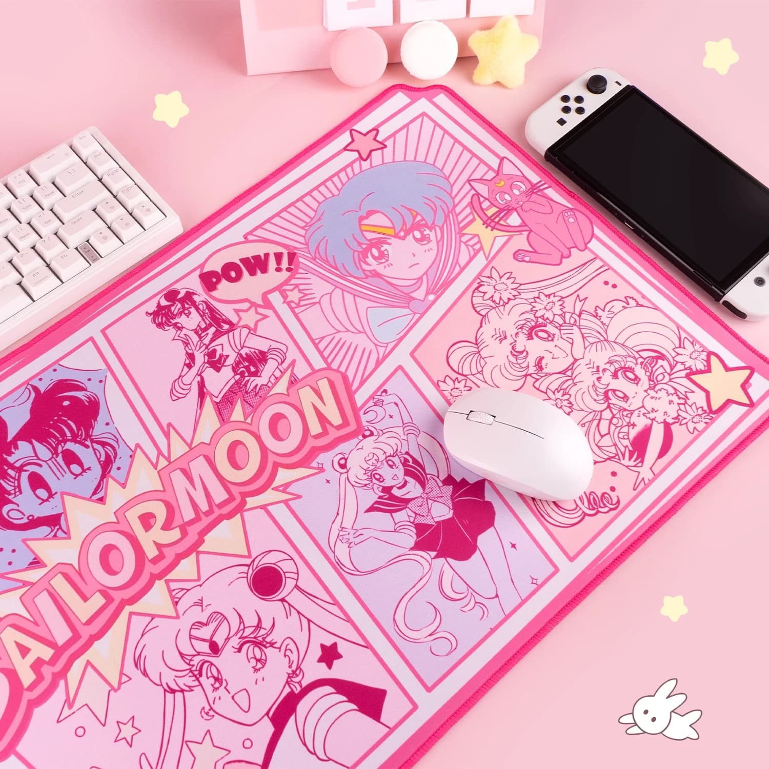 Tappetino per Mouse con Animazione Cartoon, Originale, Oversize, in Gomma Antiscivolo, per Ufficio, Studio, Scrivania, Tastiera e Mouse da Gaming, Regalo per Ragazze