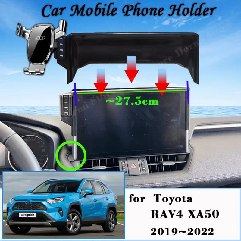 Car Mobile Phone Holder for Toyota RAV4 XA50 2019~2022 10.1" Screen Air Vent Cellphone Bracket Auto Stand Gravity Accessories