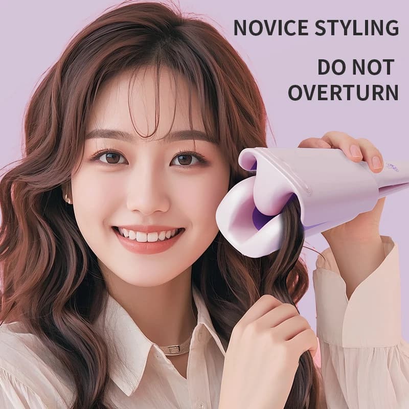32MM Hair Curler Curling Tool Spiral Curls Lasting Styling Fast Heating Deep Wave Deep V-shaped Electric Curling Iron 4 Temperature Adjustable Iron Styler Wand for All Hair Style