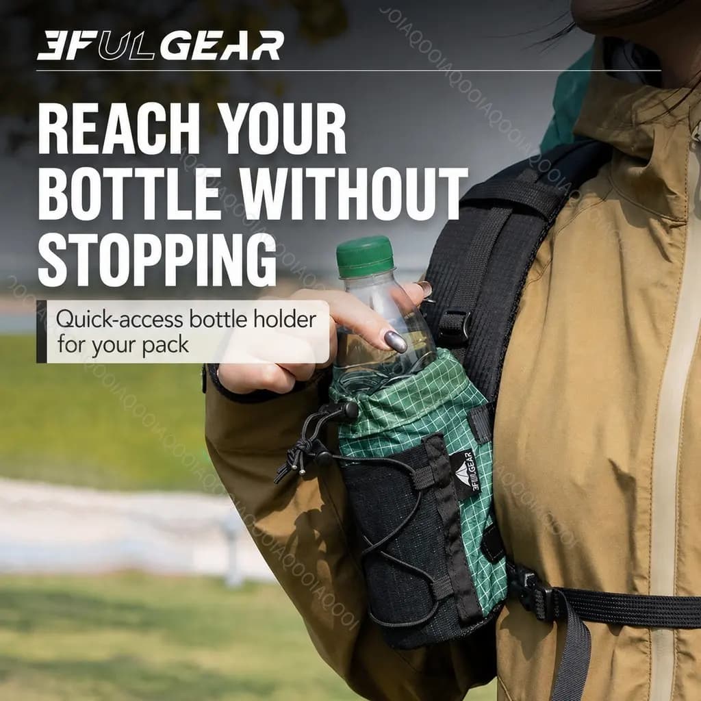3F UL GEAR UHMWPE Water Bottle Holder Ultralight 35g Backpack Shoulder Strap Pouch for Hiking Trekking 3F UL GEAR