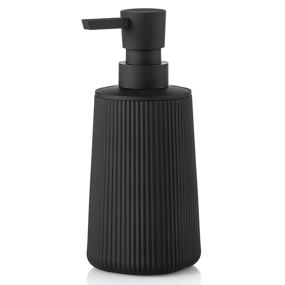 Modern Ribbed Plastic Liquid Soap Dispenser Refillable Matte Hand Soap Pump Bottle for Bathroom Kitchen Countertop