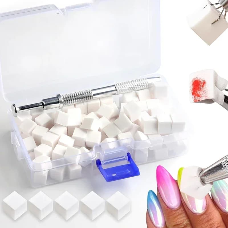 50 pezzi set di spugne per nail art quadrate pennelli per unghie sfumati design per smalto gel spugna per unghie penna per afferrare forniture per manicure 229w 2030