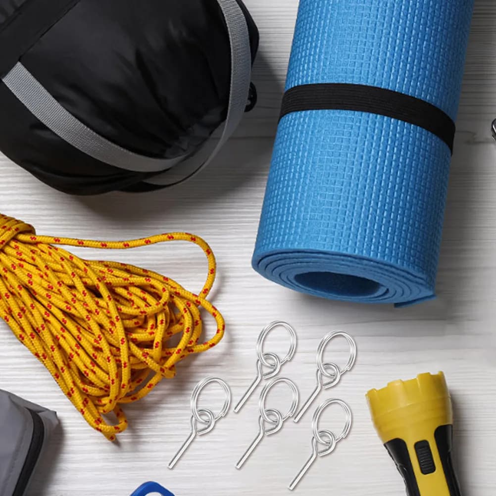 15 Pcs Hiking Tent Repair Kit Outdoor Accessories Camping Connect Pins Silver Clip