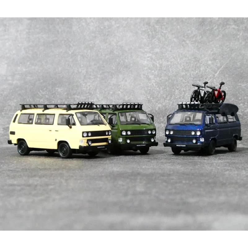 Diecast in scala 1: 64 Vintage 1985 VW T3 B32 Van da viaggio con portapacchi in lega modello di simulazione collezione display regali giocattolo