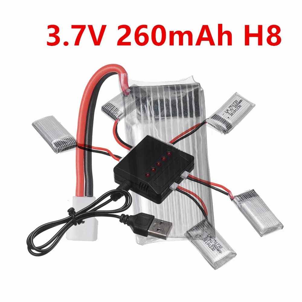 Batteria Lipo 3.7v 260mah per Drone JJRC H8 Mini H2 H48 U207 RC Quadcopter UAV