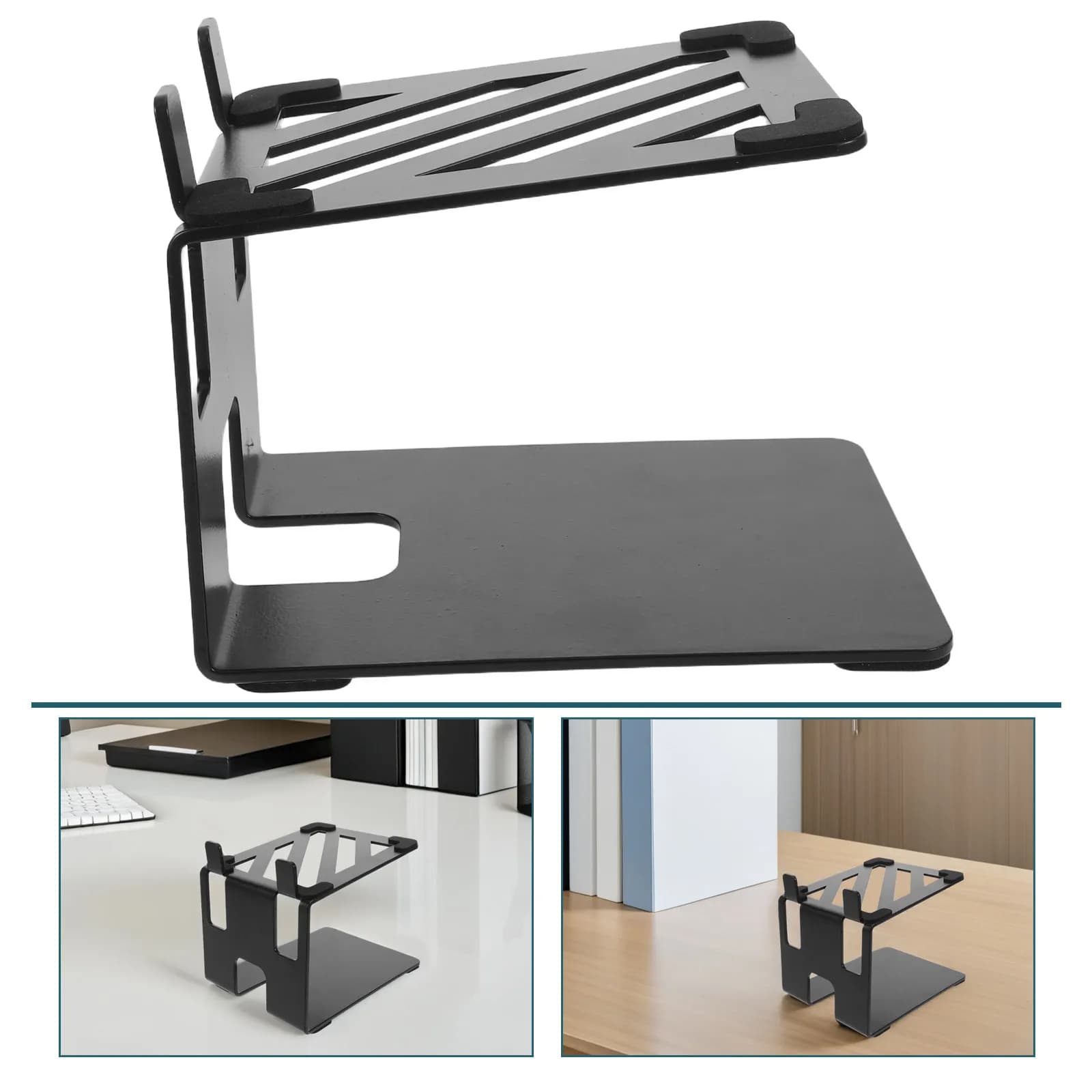 Supporto per Altoparlanti in Metallo da Scrivania 18.5x13x14cm, Supporto Antiurto Stabile per Monitor PC Gaming e Altoparlanti Stereo