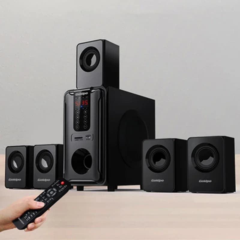 Altoparlante Bluetooth a 5.1 canali Set Home Theater multimediale in legno Sound Box Super Subwoofer altoparlanti per Computer Audio domestici in legno
