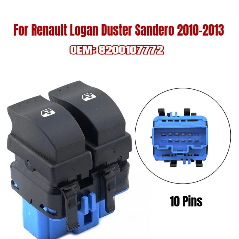 10 Pin Per Renault Logan Duster Sandero 2010 2011 2012 2013 Finestra Elettrica Interruttore Sollevatore Interruttori 8200107772 8200060045 938583
