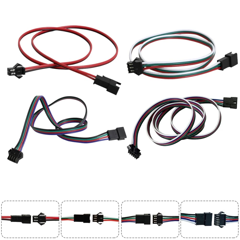 1-10 PCS 2Pin 3Pin 4Pin 5Pin JST Cavo di prolunga LED 22AWG Cavo elettrico Maschio Femmina Connettore per LED Luce striscia CCTV Driver