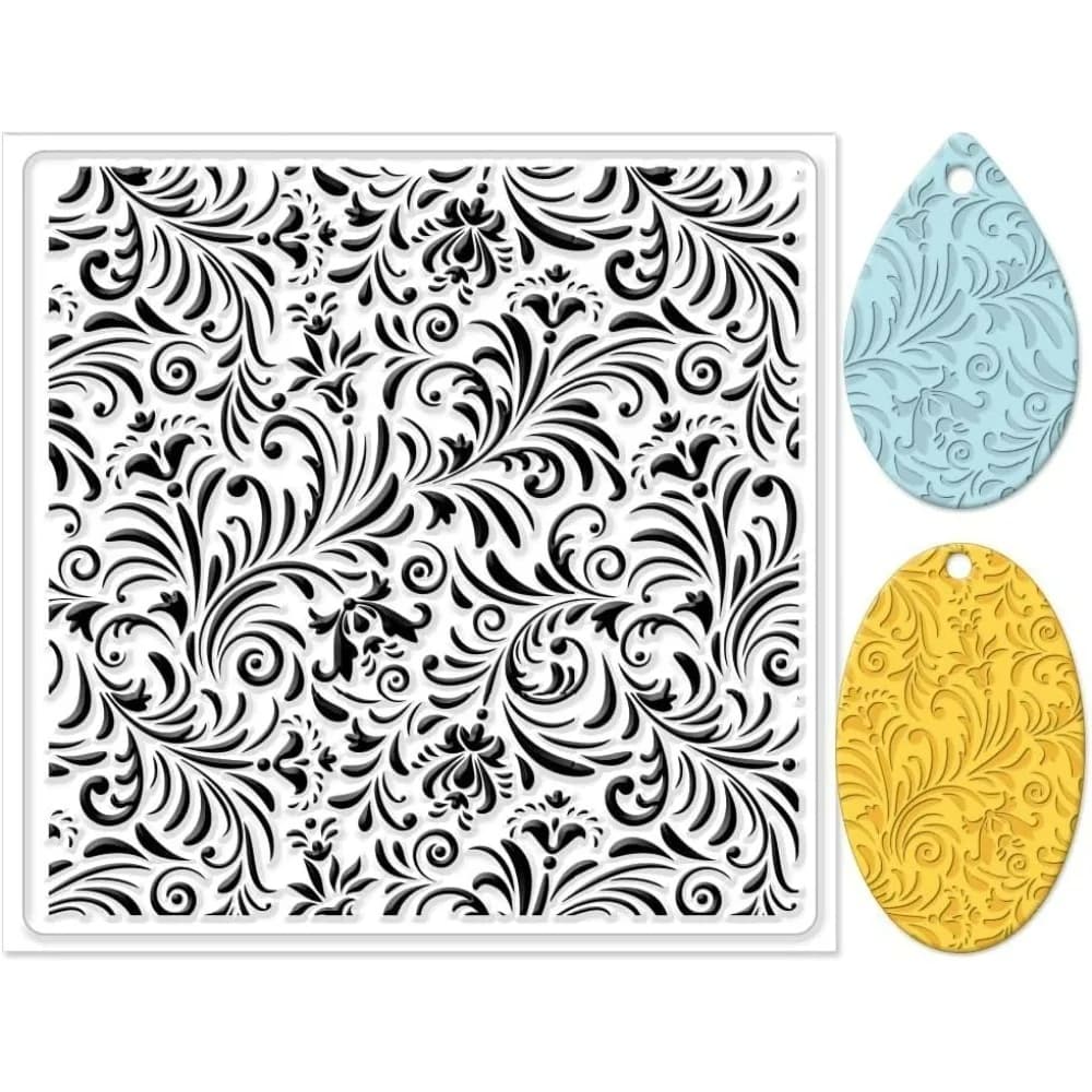 Polymer Clay Texture Sheets Fujiman Background Silicone Texture Stamp Clay Pad for Making Earrings Jewelry 5.5x5.5inch