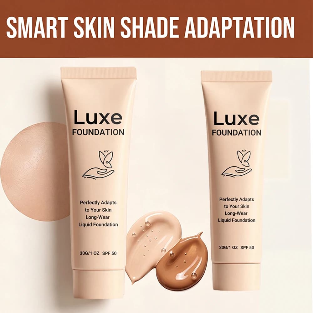 Color Changing Foundation 2 Shades Natural & Deep Self Adapting Skin Tone Lightweight Matte Long Lasting Flawless Face Base