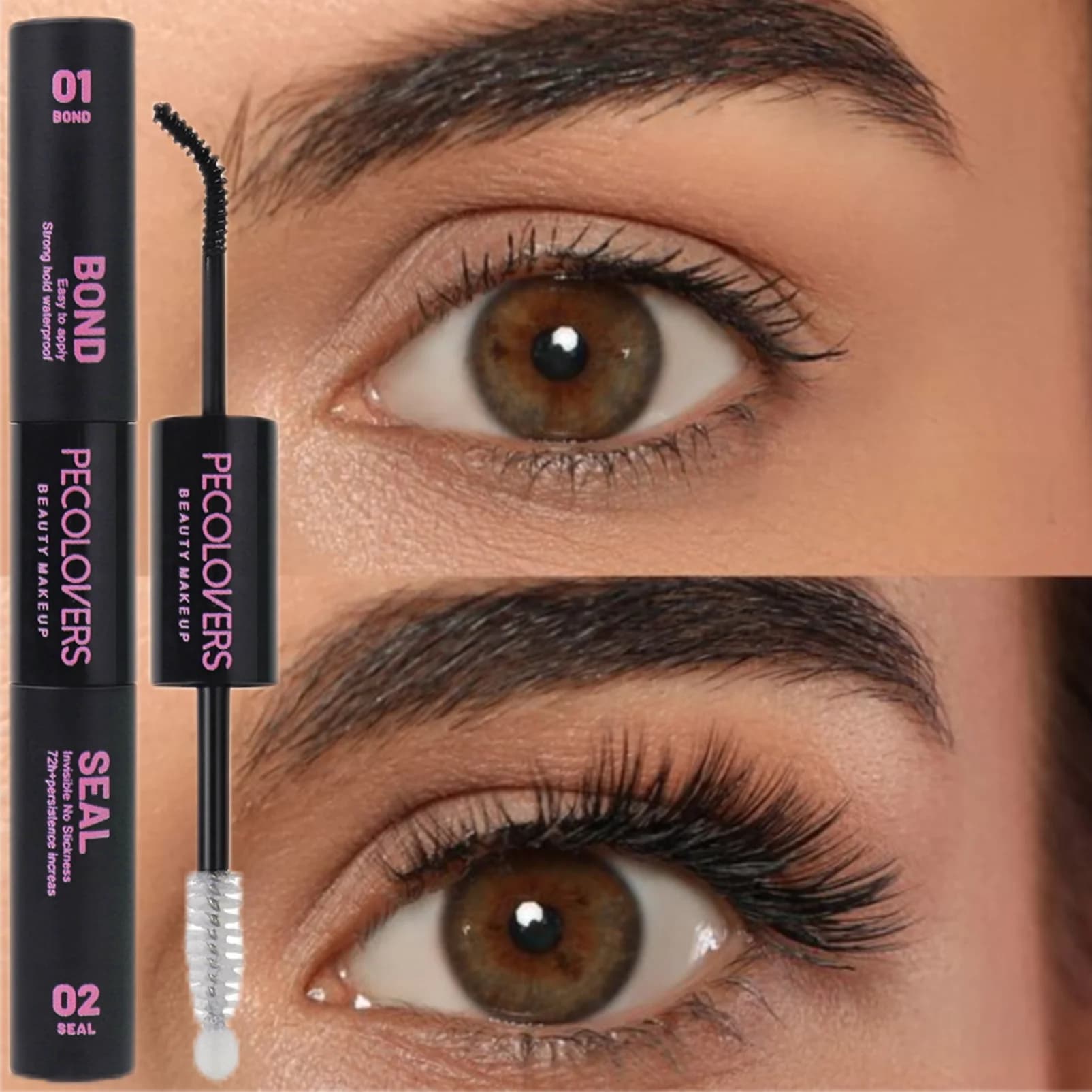 1PC Waterproof Black Mascara Colla and seal for strong seal eyelashes, Eyelash Collar 2 in 1 for DIY cluster eyelashes and eyelash extensions