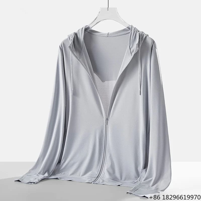 Unisex Quick Dry Ice Silk Sun Protection Jacket Anti UV Outdoor Fishing Hiking Couple Casual Outerwear