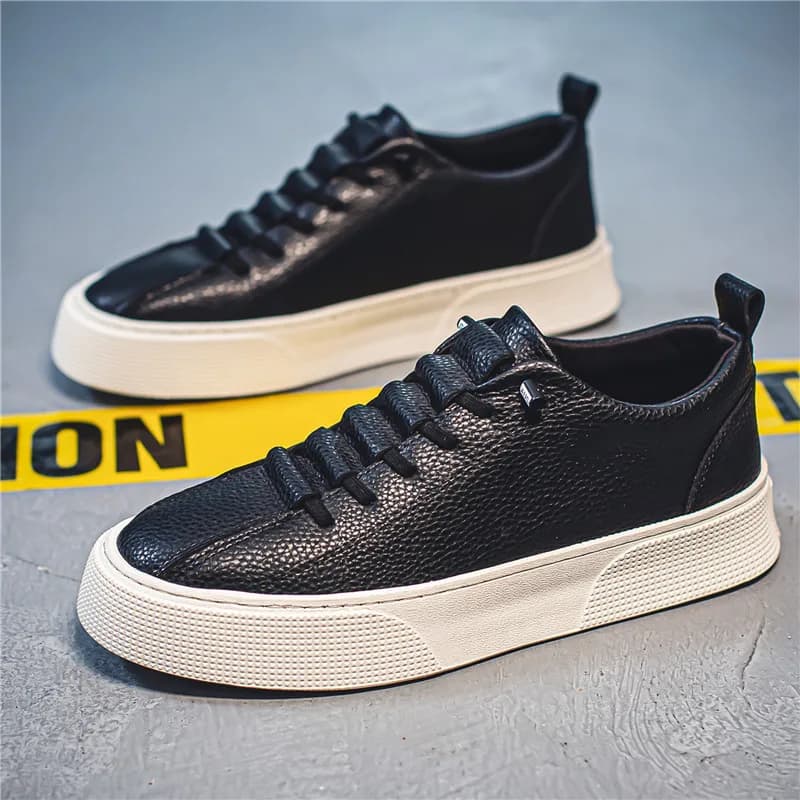 Men's Casual Sport Shoes Autumn 2026, Comfortable PU Leather Low Shoes Fashion Men's Shoes