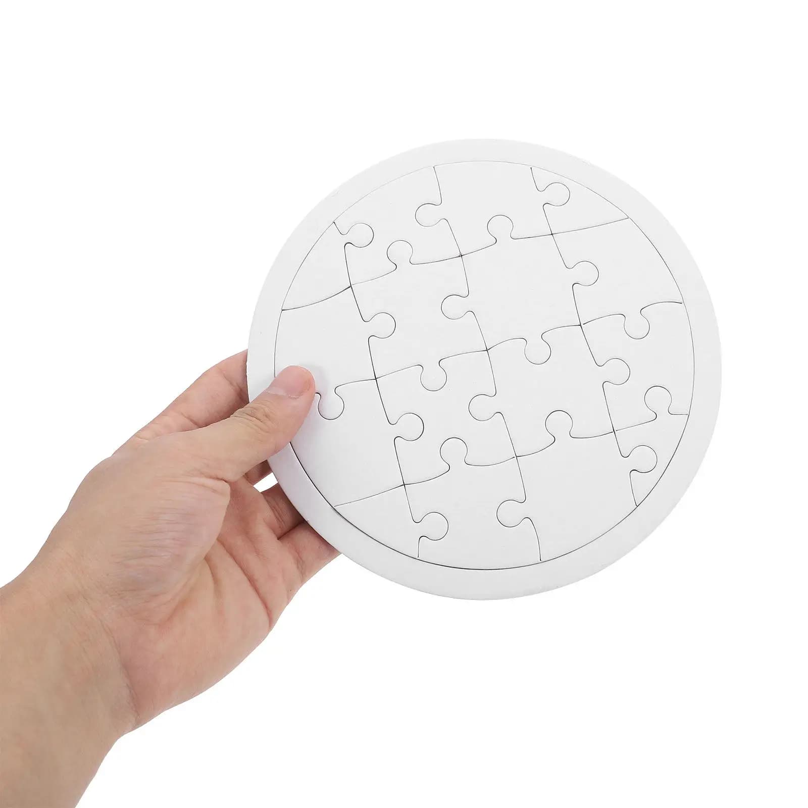 4 Fogli di Puzzle Vuoti per Disegno Fai-da-Te, Materiali per Artigianato, Tavola da Colorare per Bambini, Puzzle Divertenti