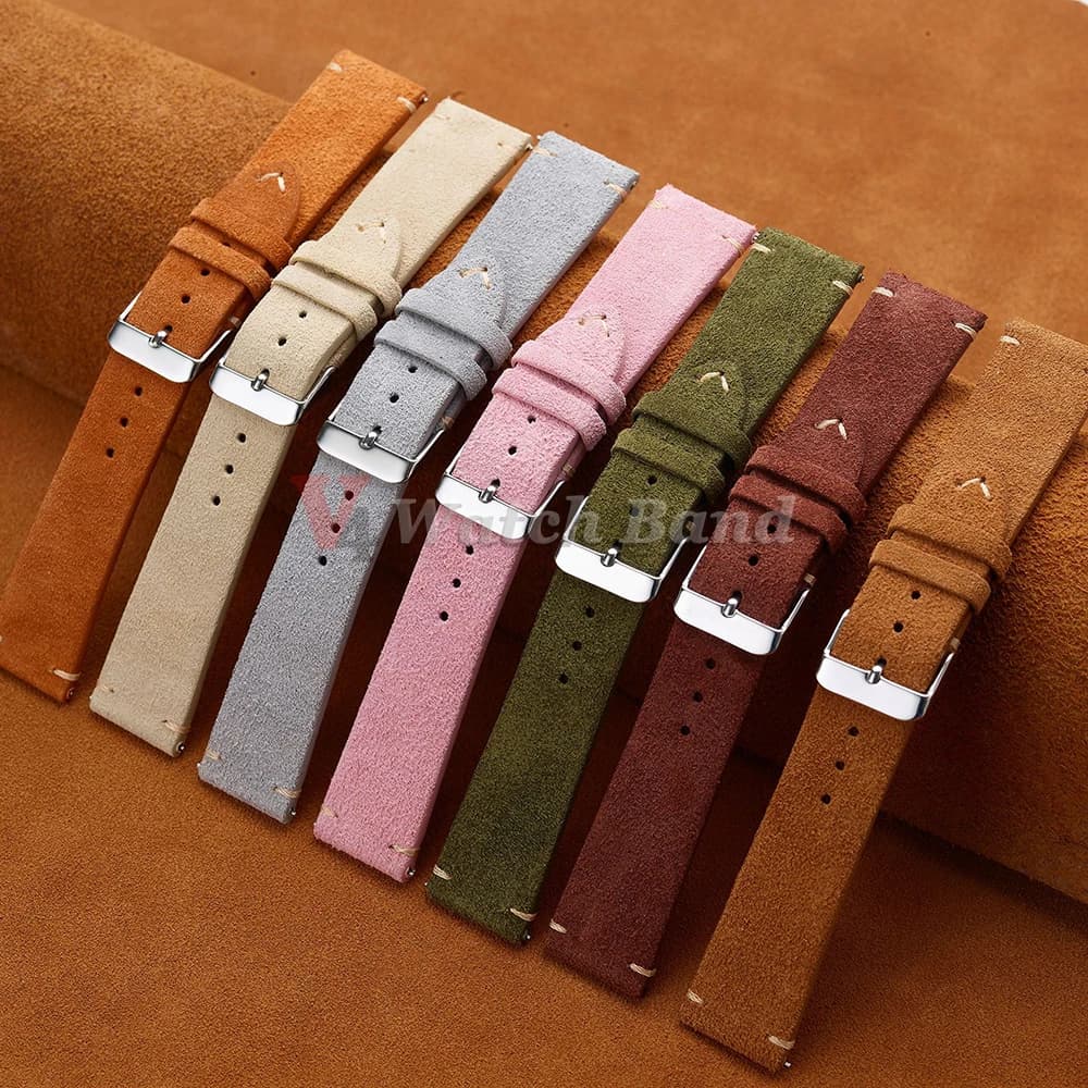 Men's and Women's Soft Leather Strap Quick Release 14mm 16mm 18mm 20mm 22mm, Brown Vitello Leather Bracelet for Watches, Accessories for Men and Women