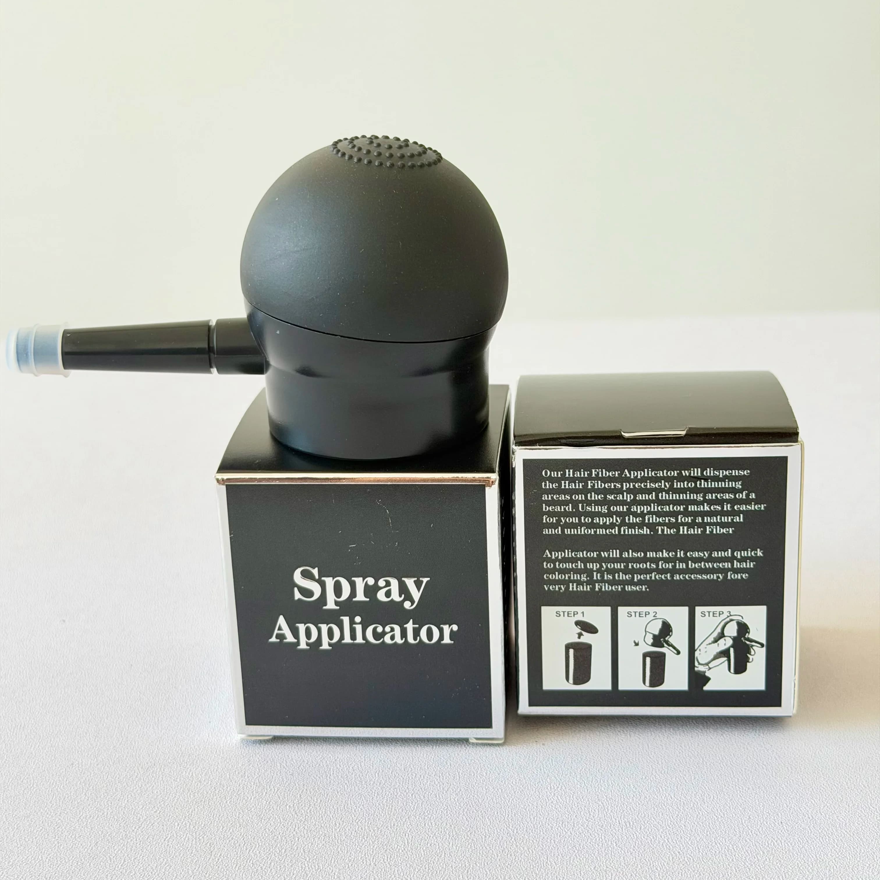 Black Hair Fiber Applicator Pump Nozzle, Hair Building Fibers Spray Tool for Hair Loss Concealer