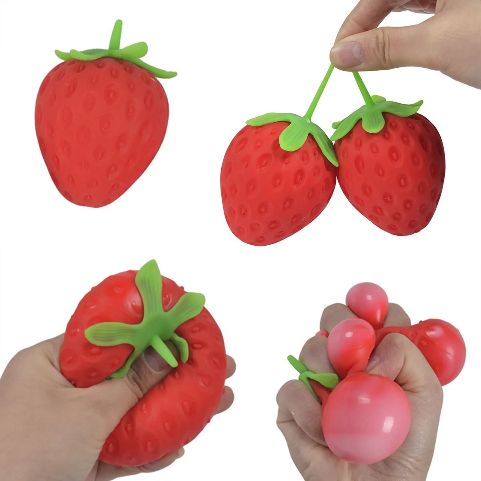 Giocattolo Morbido a Forma di Fragola – Antistress a Lenta Risalita per Bambini e Adulti, Giocattolo Sensoriale Antiansia da Spremere