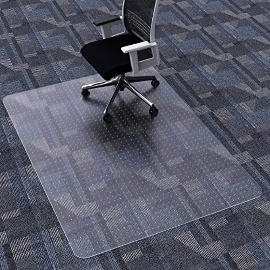 Tappetino per sedia da ufficio per moquette 46" x 60" trasparente, protezione per pavimenti di casa e ufficio, tappetini trasparenti per ufficio, casa e pavimenti da gaming