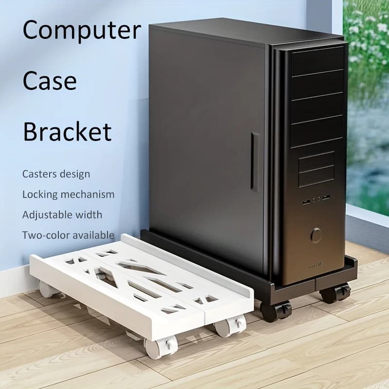Supporto mobile regolabile per CPU, carrello universale con ruote, adatto per PC, torre computer, stampante, purificatore d'aria, piccoli elettrodomestici (1 pezzo)