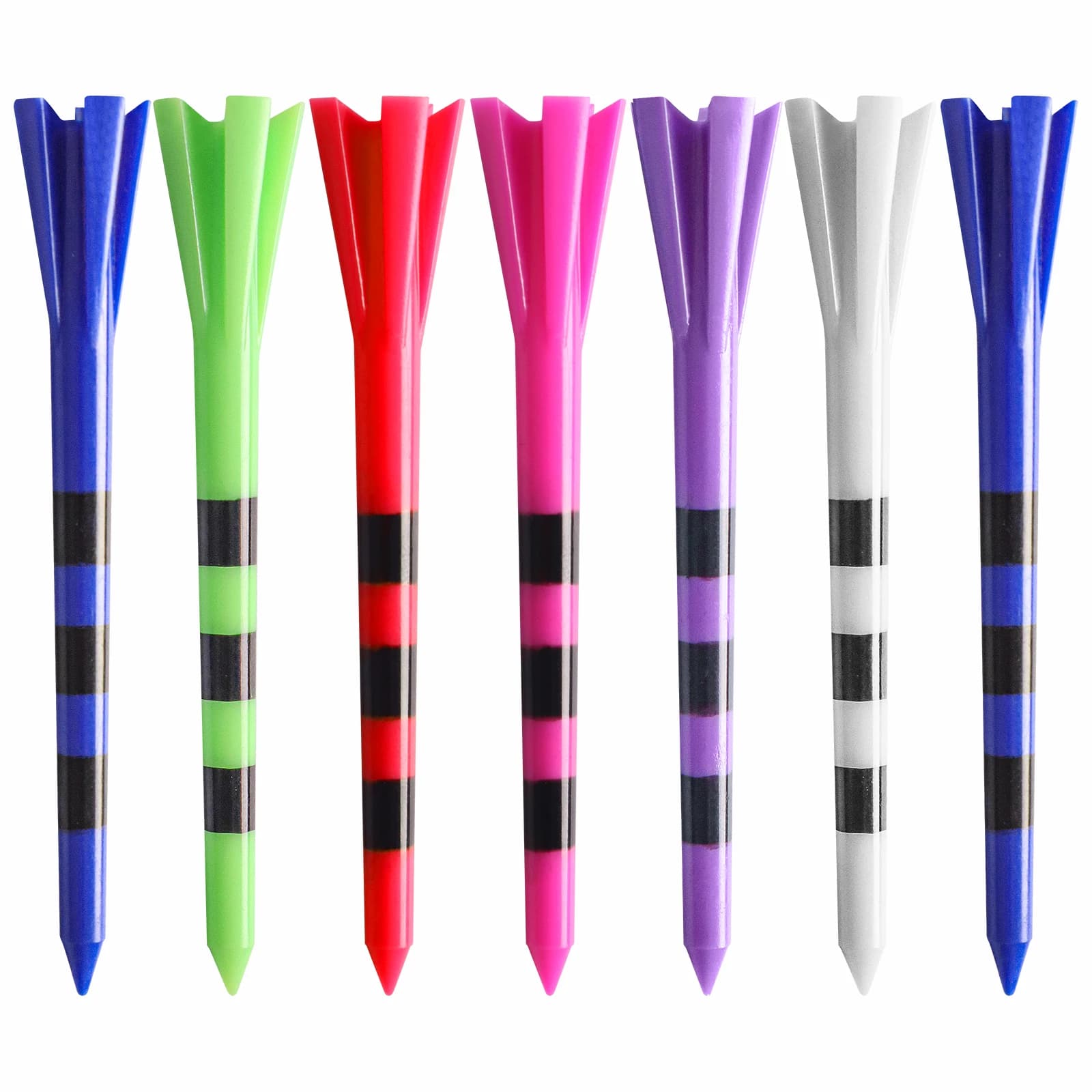 Terminali da golf professionali in plastica con 5 punte Confezione da 100/200 Terminali da driver a bassa attrito e resistenza da 3-1/4" 2-3/4"