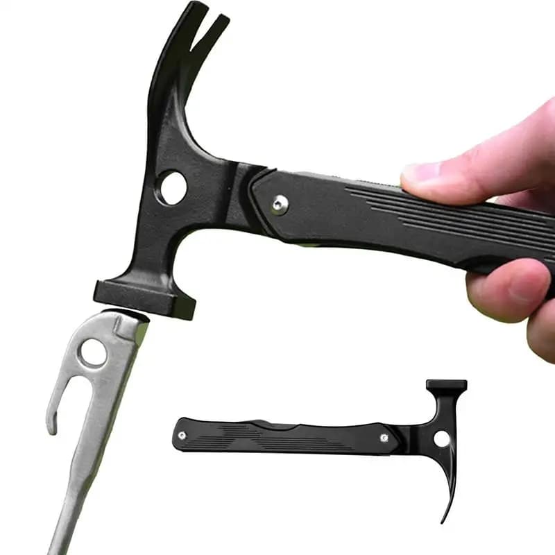 Pali da campeggio Martello da campeggio all'aperto Estrattore per pali per tende Design compatto ad alta resistenza Accessori di sopravvivenza Rimozione picchetti