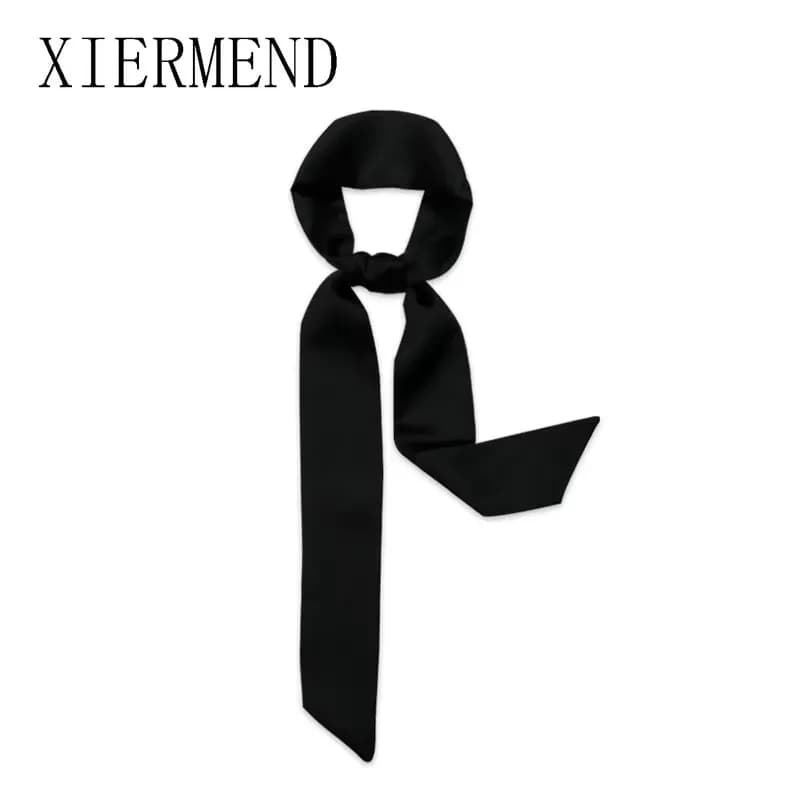 New Long Bag Scarf Women's Hair Band Accessories Women's Skinny Solid Scarves Hair Band Satin Tape Decorative Bag Waist Scarf