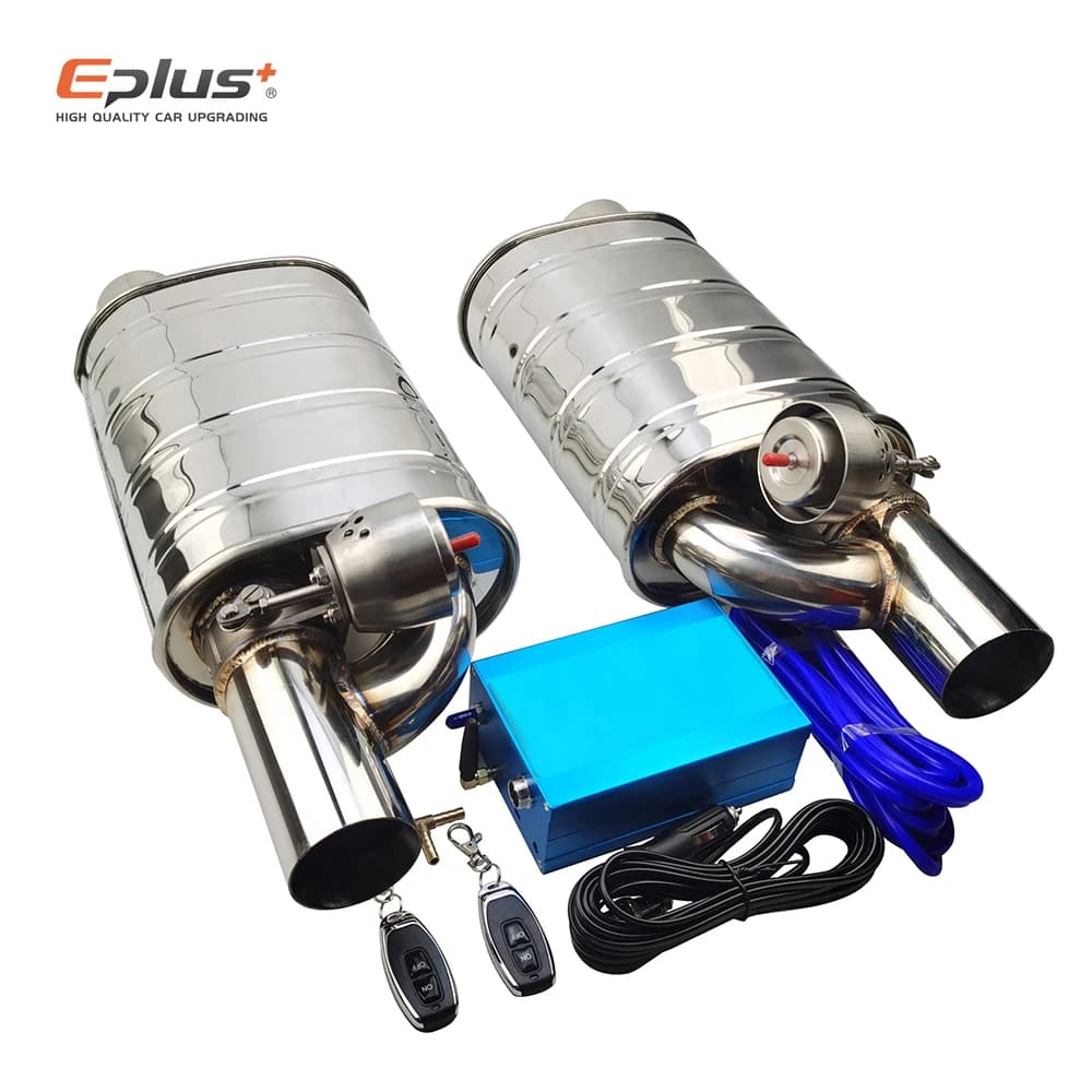 EPLUS Kit Valvola di Controllo Scarico Auto con Telecomando, Silenziatore Variabile Universale in Acciaio Inox 63mm