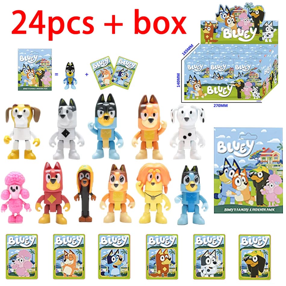 Bluey Blind Box - Characters Articulated Souls: Cane Carino, Bandit, Chilli, Bingo, Pluto, Chloe - Models, Dolls, Ornaments, Toys, Gifts
