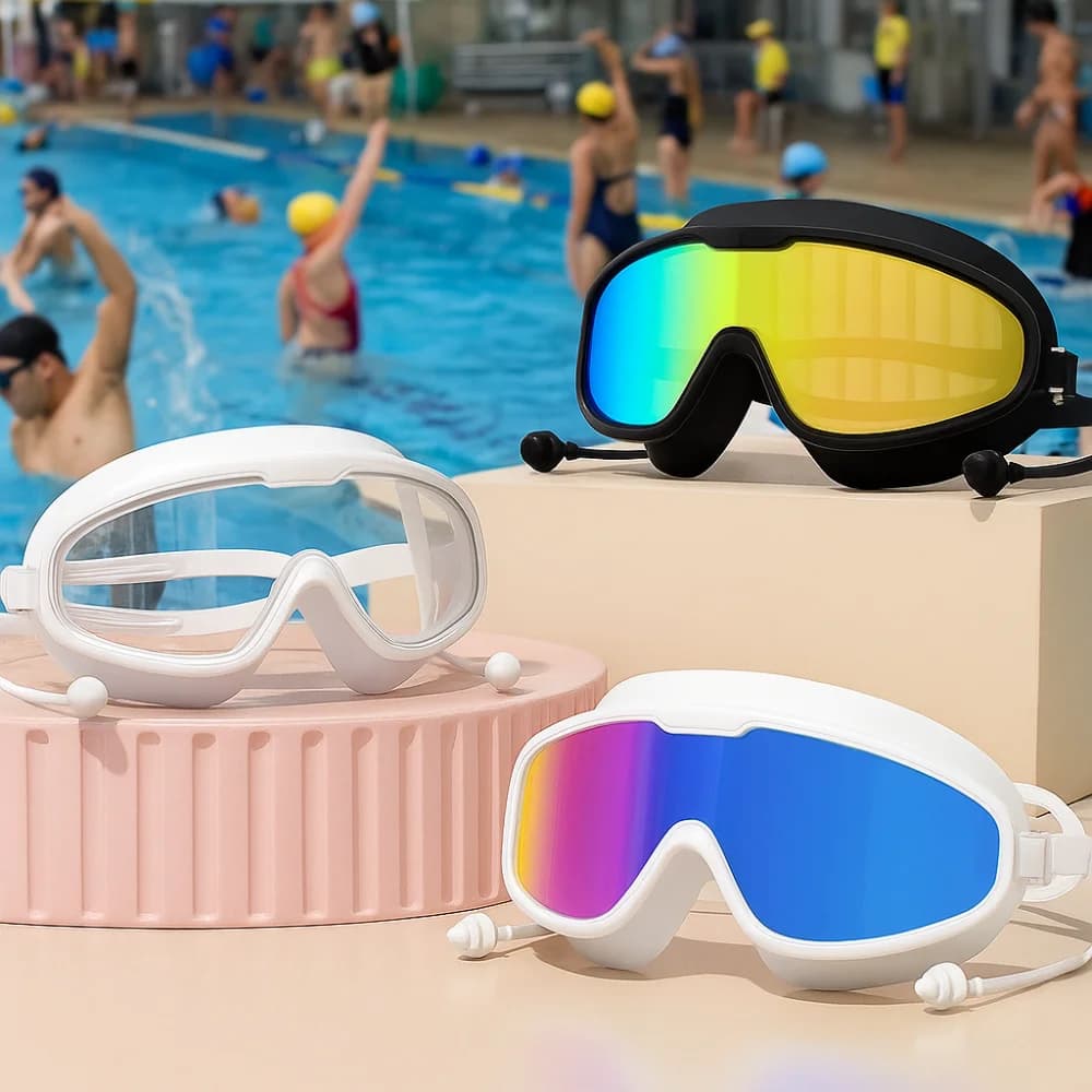 PC Anti-fog Diving Goggles Waterproof Anti-fog Swimming Goggles Wide View Electroplated UV Protection Swim Eyewear Unisex