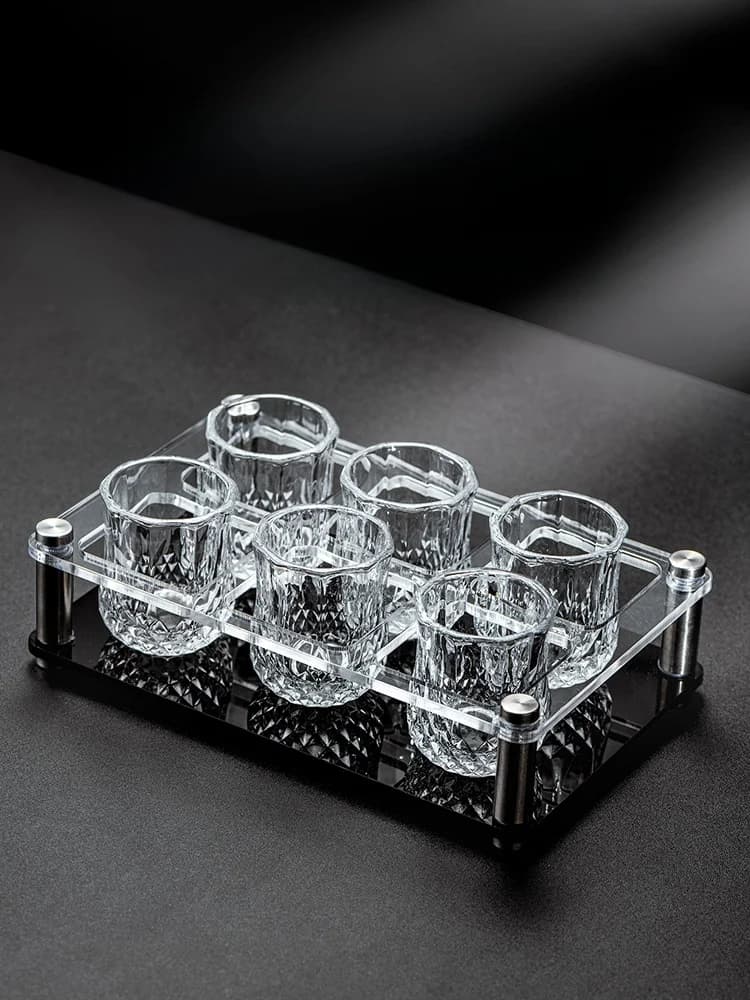 Diamond Pattern Glass White Wine Cup Set Luxury Home Use Small Liquor Cup High End One-Piece Cup Two-Ounce Alcohol Utensils P...