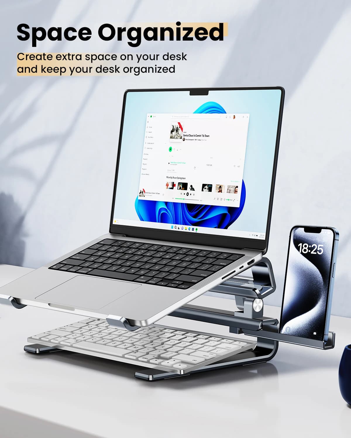 Oatsff supporto per Laptop a dissipazione di calore Computer Desktop aumenta il supporto per Notebook Booster per dispositivi da 10-18 'regolazione dell'angolo di 150 °