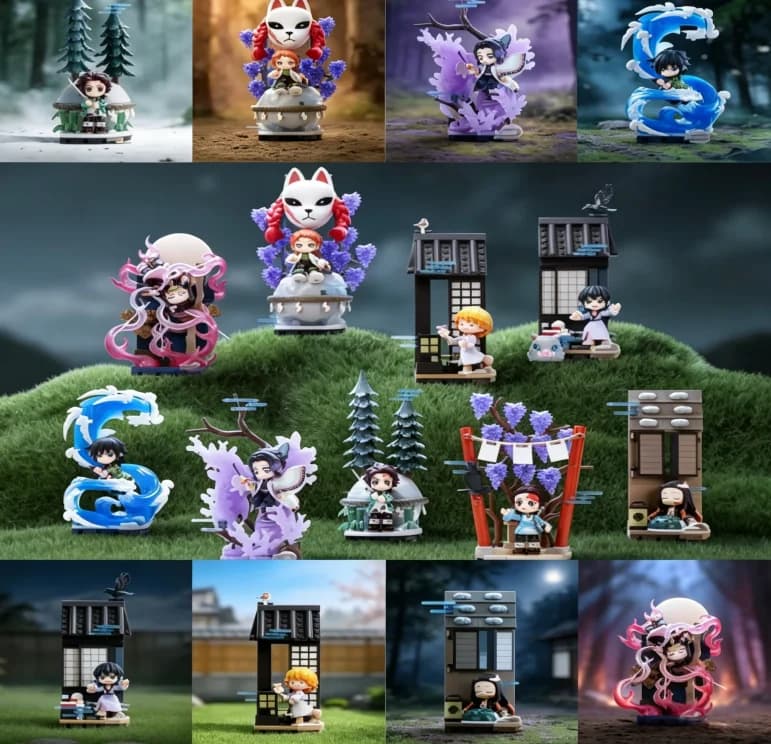 POP MART DEMON SLAYER Unwavering Resolve Arc Series Surprise Mystery Unpack Container Anime Character Figure Ornament